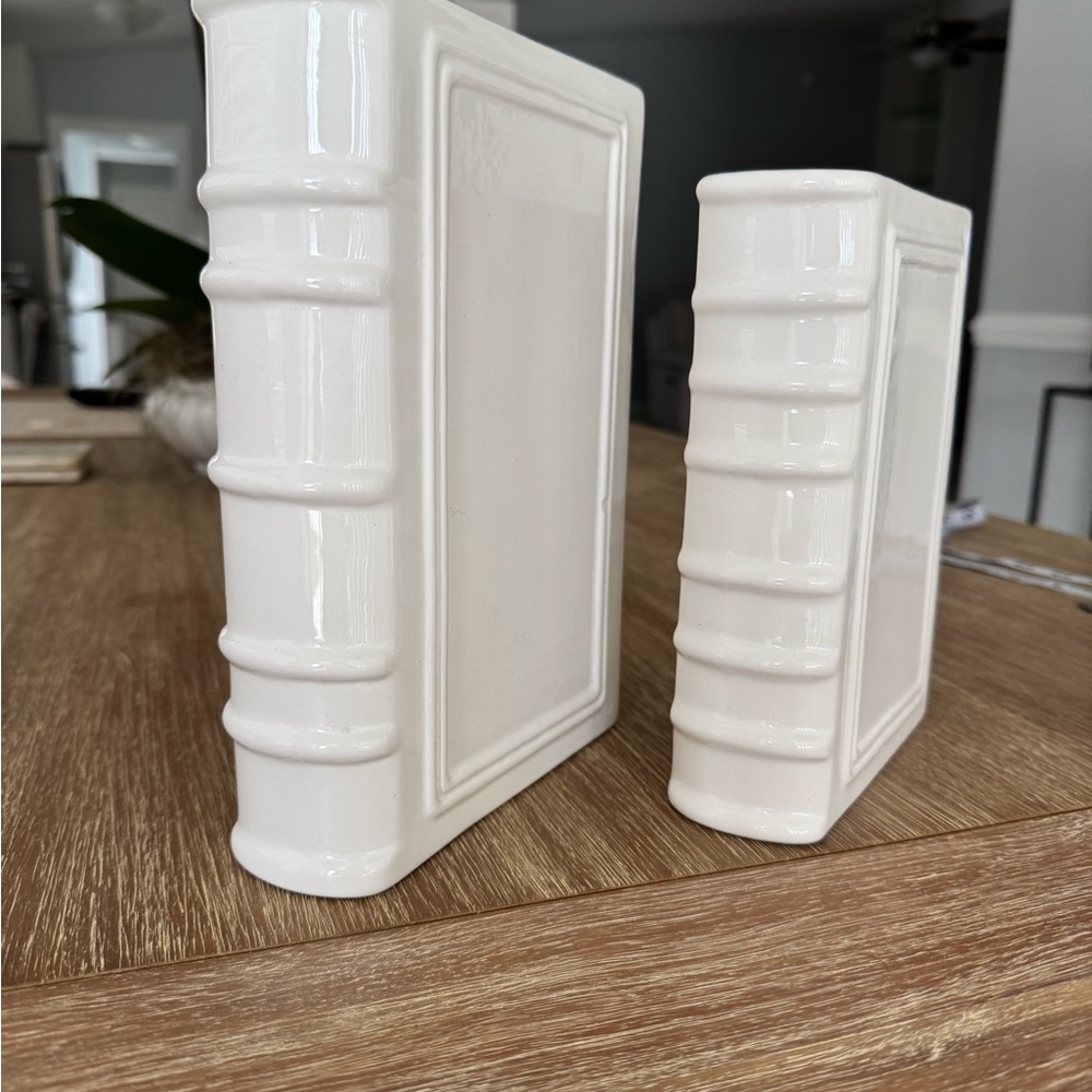Elegant White ceramic book decor